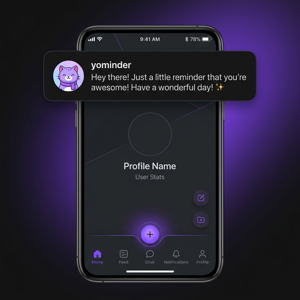 Yominder App Screen Demo